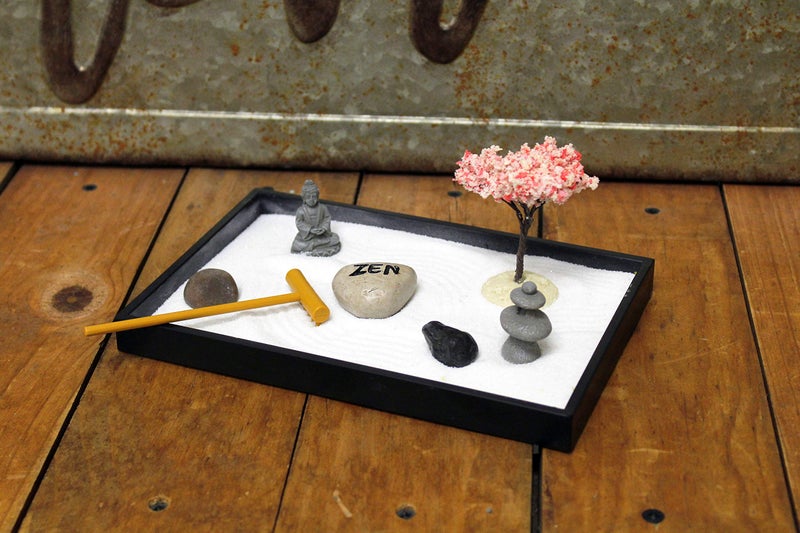 Nature's Mark, Mini Meditation Zen Garden Table DÃ©cor Kit with Accessories (8Lx5W Rectangle C) - Image 5